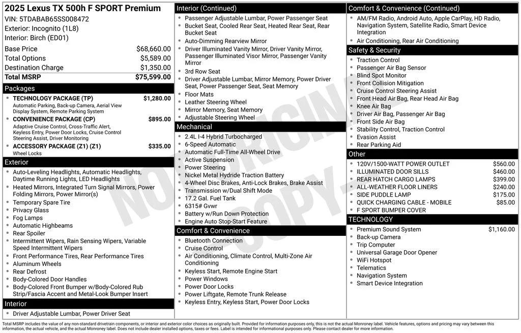 lexus tx hybrid 2025 5TDABAB65SS008472 image lexus tx hybrid 2025 5TDABAB65SS008472 image